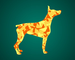 Abstract dog. Vector dog. Dog with triangles.