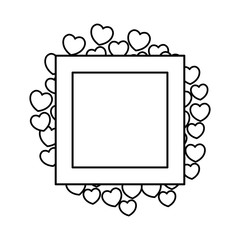 Hearts and love frame