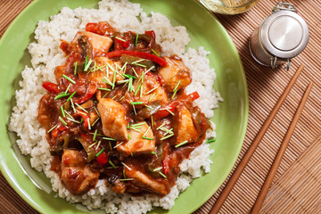 Chicken in sweet and sour sauce