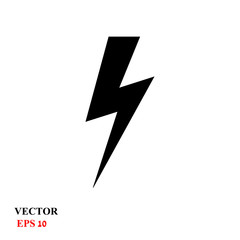 Lightning bolt icon, vector
