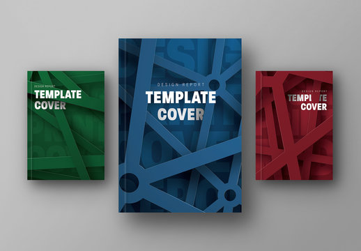 Annual Report Cover Layouts with Industrial Metal Illustration