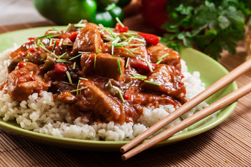 Chicken in sweet and sour sauce