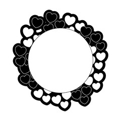Hearts and love frame