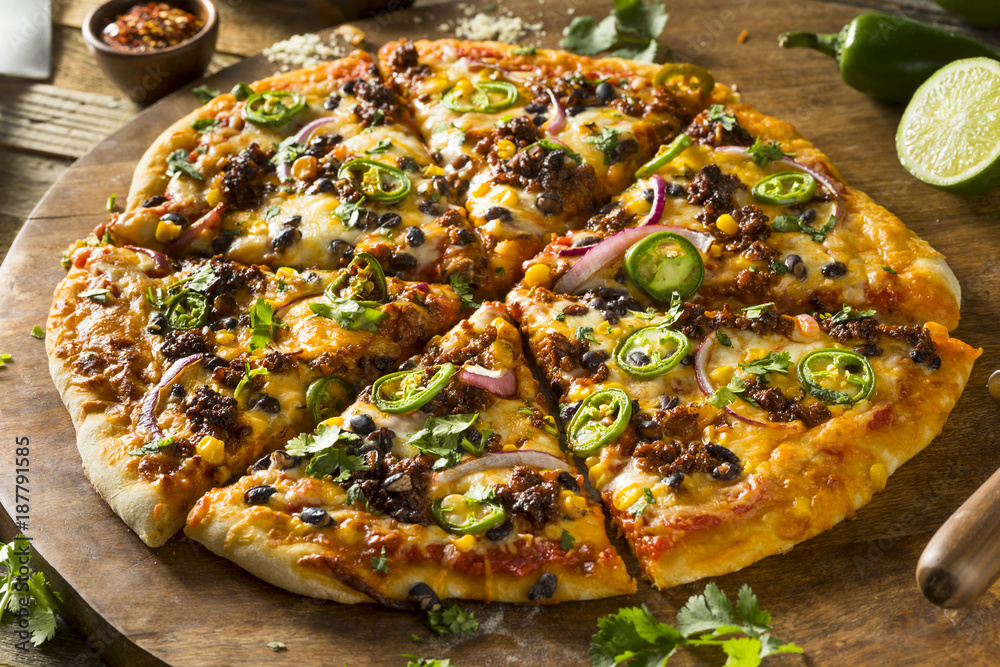 Canvas Prints homemade spicy mexican taco pizza