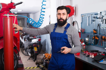 Fototapeta premium Man is ready to use his tools