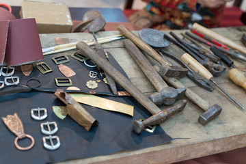 metalsmith tools on a table