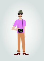 Hipster with camera