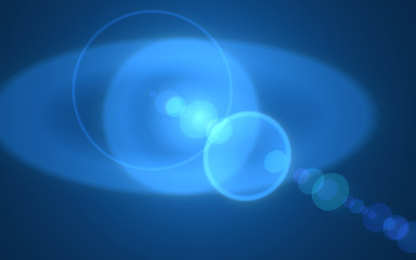 Blue Space flare, Sun flare in the black background.Star space flare