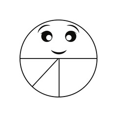 Pies statistics graphic smiling cartoon