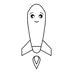 Start up rocket symbol smiling cartoon