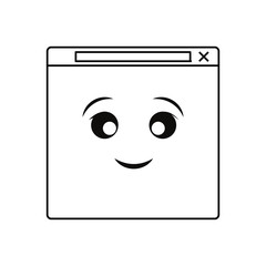 Web programming symbol smiling cartoon