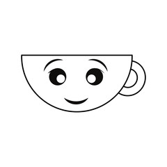 Mug porcelain cup smiling cartoon