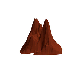 Mountain rock. Isolated on white background. 3d Vector illustration.