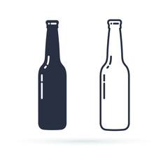 Beer bottle vector icon. Alcohol Drink filled and line icons set on a white background.