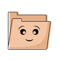 Folder document symbol smiling cartoon