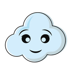 Cloud weather symbol smiling cartoon