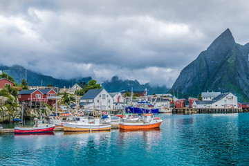 Fototapeta na wymiar The fishing village of Hamnoy, Reinefjord, Lofoten Islands, Nordland, Norway. 