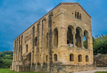 Fototapeta premium The church of St Mary at Mount Naranco (Iglesia de Santa María del Naranco;) a IX C. Pre-Romanesque churches near Oviedo. Asturias, Northern Spain