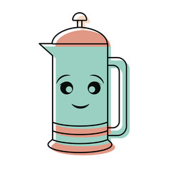 Kettle kitchen utensil smiling cartoon