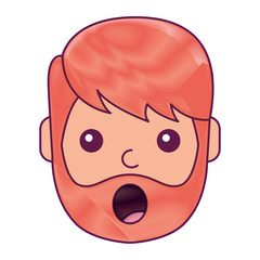 surprised man face expresion facial style vector illustration drawing design