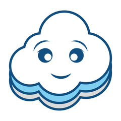 Cloud weather symbol smiling cartoon