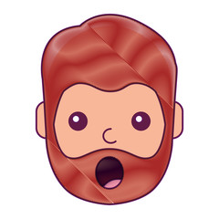 surprised man face expresion facial style vector illustration drawing design