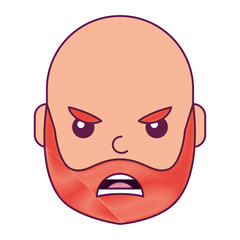 Fototapeta premium young man face angry expression cartoon vector illustration drawing design