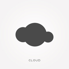 Silhouette icon cloud