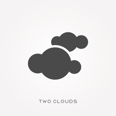 Silhouette icon two clouds