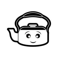Kettle kitchen utensil smiling cartoon