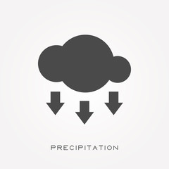 Silhouette icon precipitation