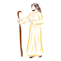 The Shepherd Jesus carrying the lamb in his arms