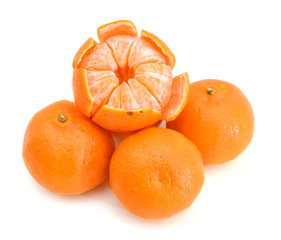 tangerine or mandarin fruit isolated on white background cutout
