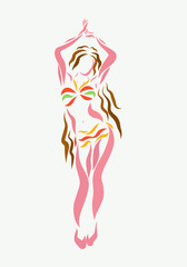 Beautiful woman in a swimsuit