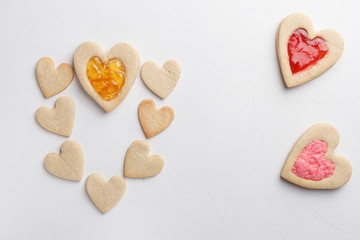 Pastries in shape of heart. St Valentines Day