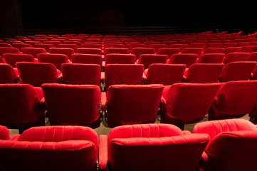 Room darkening curtains Theater red theater seats