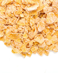 closeup of delicious cereals on a white background