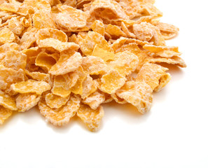 closeup of delicious cereals on a white background