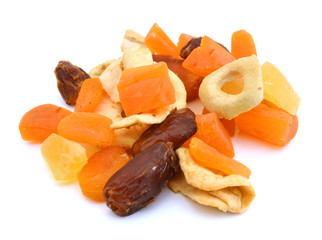 bunch of tutti frutti on a white background