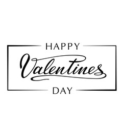 Happy Valentines Day typography poster with handwritten calligraphy text. Lettering. - stock vector.