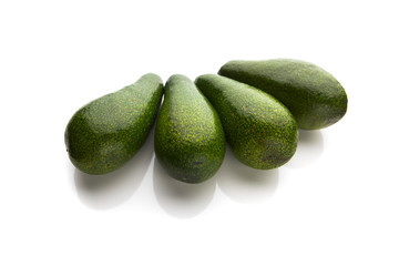 fresh avocados isolated on white