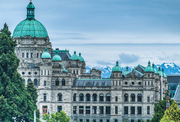 The British Columbia Parliament Buildings, located in Victoria, Vancouver Island, BC, Canada. Home to the Legislative Assembly of the province.
