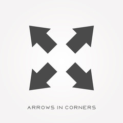Silhouette icon arrows in corners