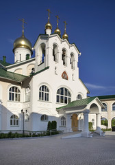 Fototapeta na wymiar Church of Three Hierarchs at Kolomna Theological Seminary at Epiphany Old-Golutvin Monastery in Kolomna. Russia