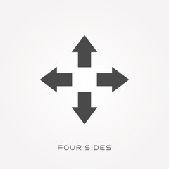 Silhouette icon four sides