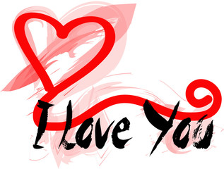 I love you with red heart