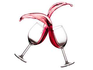 Glass of red wine splash