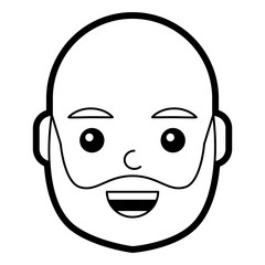 character man face laughing happy image vector illustration line design