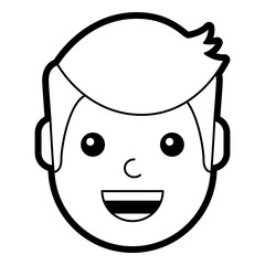 Obraz na płótnie Canvas character man face laughing happy image vector illustration line design