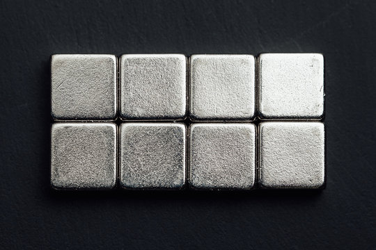 neodymium magnets squares, black background